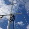 Practical testing of the Banks Bosun’s Chair Chris up the mast 002